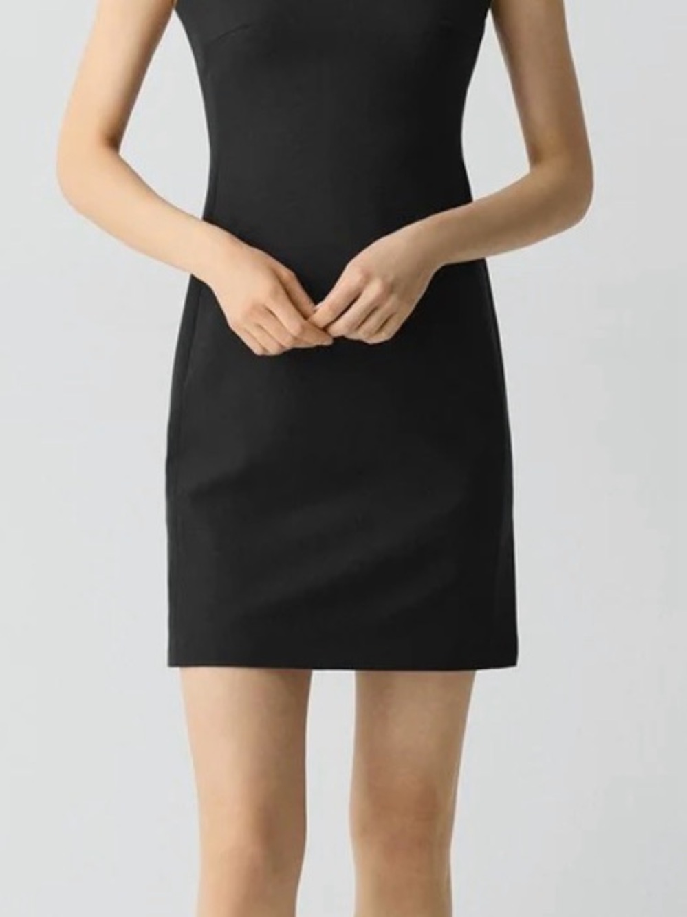 Theory Black Good Wool Sleeveless Fitted Sheath Work Dress Size 8